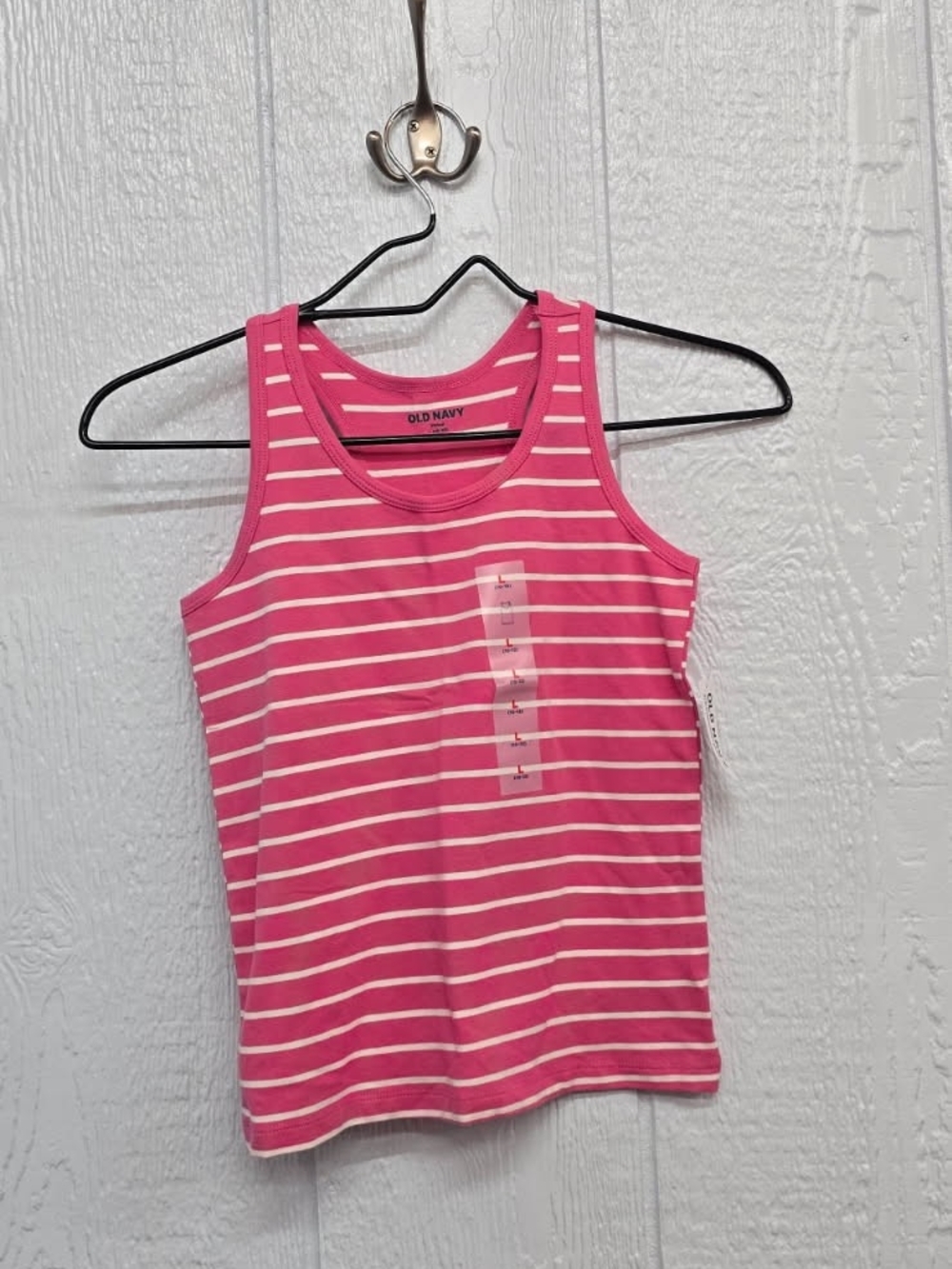 New Kids Large Old Navy Hot Pink and White Striped Tank